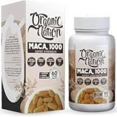 Organic Nation | Maca Tablets | Natural | Vegan | Non-GMO | Mood Enhancer | Sportsmen and Health Professionals | 60 Coated Tablets